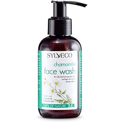 SYLVECO Kamille gezichtsreinigingsgel 150 ml gezichtsreiniger met salicylzuur (2%) voor de gevoelige huid veganistische gezichtsreinigingsgel voor mannen en vrouwen SYLVECO Kamille gezichtsreinigingsgel 150 ml gezichtsreiniger met salicylzuur (2%) voor de gevoelige huid veganistische gezichtsreinigingsgel voor mannen en vrouwen