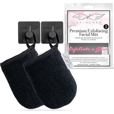 SERAPHIC SKINCARE Premium Facial Exfoliating Medium 2 Pack – 100% Vegan Dual Sided Face Midden met Viscose & Washcloth – Facial Scrub Pad voor Gentle Cleansing & Exfoliation – Natural Dead Skin SERAPHIC SKINCARE Premium Facial Exfoliating Medium 2 Pack – 100% Vegan Dual Sided Face Midden met Viscose & Washcloth – Facial Scrub Pad voor Gentle Cleansing & Exfoliation – Natural Dead Skin