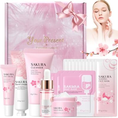 HASAIKA 20 stuks huidverzorgingsgeschenken, huidverzorging, huidverzorging, kersenbloesemextract voor tieners en meisjes HASAIKA 20 stuks huidverzorgingsgeschenken, huidverzorging, huidverzorging, kersenbloesemextract voor tieners en meisjes