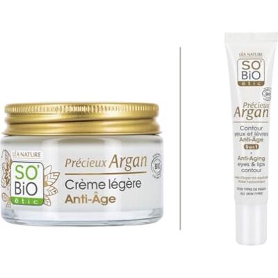 So'Bio Étic Léa NATURE SO BiO étic Anti-aging gezichtsroutine lichte anti-aging dagcrème (50 ml) + oog- en lipcontour anti-aging (15 ml) Glad, verstevigt en verstevigt 99% natuurlijke oorsprong Made in So'Bio Étic Léa NATURE SO BiO étic Anti-aging gezichtsroutine lichte anti-aging dagcrème (50 ml) + oog- en lipcontour anti-aging (15 ml) Glad, verstevigt en verstevigt 99% natuurlijke oorsprong Made in