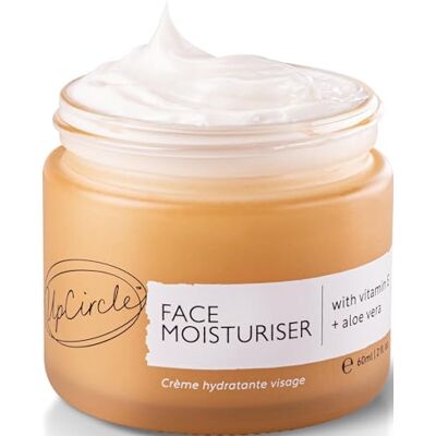 UPCIRCLE Vochtinbrengende gezichtscrème met arganpoeder, natuurlijke dag-nachtcrème, veganistisch + dierproefvrij, aloë vera 60 ml UPCIRCLE Vochtinbrengende gezichtscrème met arganpoeder, natuurlijke dag-nachtcrème, veganistisch + dierproefvrij, aloë vera 60 ml