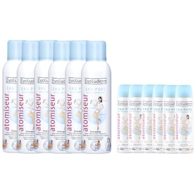 Evoluderm Verstuiver/verstuiver voor zuiver water, natuurlijke oorsprong, veganistisch, gemaakt in Frankrijk (6 x 150 ml + 6 x 50 ml) Evoluderm Verstuiver/verstuiver voor zuiver water, natuurlijke oorsprong, veganistisch, gemaakt in Frankrijk (6 x 150 ml + 6 x 50 ml)