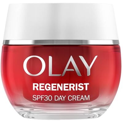 Olay Regenerist gezichtscrème SPF30, anti-rimpel + verstevigende verzorging met SPF30, niacinamide en peptiden, vernieuwt, verstevigt en hydrateert, vetvrij, 50 ml Olay Regenerist gezichtscrème SPF30, anti-rimpel + verstevigende verzorging met SPF30, niacinamide en peptiden, vernieuwt, verstevigt en hydrateert, vetvrij, 50 ml