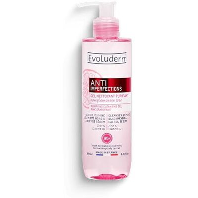 Evoluderm – Reinigende reinigingsgel tegen onvolkomenheden – 250 ml – 95% natuurlijke oorsprong – veganistisch – gemaakt in Frankrijk Evoluderm – Reinigende reinigingsgel tegen onvolkomenheden – 250 ml – 95% natuurlijke oorsprong – veganistisch – gemaakt in Frankrijk