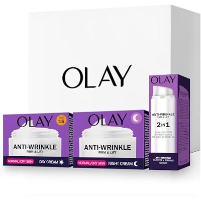 Olay Anti-rimpel Tonifiques & Versteviging Cadeauset: dagcrème 50 ml + nachtcrème 50 ml + 2-in-1 serum 50 ml Olay Anti-rimpel Tonifiques & Versteviging Cadeauset: dagcrème 50 ml + nachtcrème 50 ml + 2-in-1 serum 50 ml