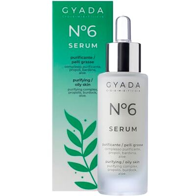 GYADA COSMETICS , Zuiverend gezichtsserum nr. 6, antimicrobiële werking, seboregulerend gezichtsserum voor vette, acne en onzuivere huid, propolis, aloë vera en vitamine E, 30 ml GYADA COSMETICS , Zuiverend gezichtsserum nr. 6, antimicrobiële werking, seboregulerend gezichtsserum voor vette, acne en onzuivere huid, propolis, aloë vera en vitamine E, 30 ml