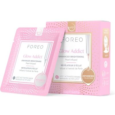FOREO Glow Addict Advanced Collection 2.0 UFO-geactiveerd gezichtsmasker, hydraterend gezichtsmasker, schoonheid en verzorging, vitamine C en vitamine E, alle huidtypes, anti-aging, 6 stuks FOREO Glow Addict Advanced Collection 2.0 UFO-geactiveerd gezichtsmasker, hydraterend gezichtsmasker, schoonheid en verzorging, vitamine C en vitamine E, alle huidtypes, anti-aging, 6 stuks