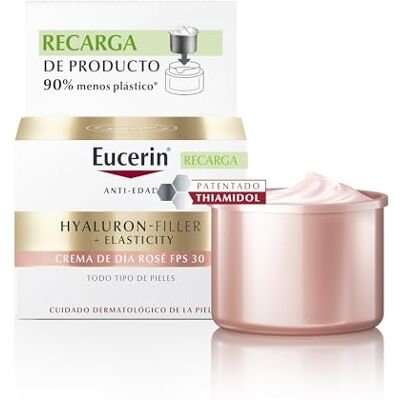 Eucerin Refill Rosé Hyaluron Filler Elasticity Anti-rimpel dagcrème met hyaluronzuur voor normale en gemengde huid, 50 ml Eucerin Refill Rosé Hyaluron Filler Elasticity Anti-rimpel dagcrème met hyaluronzuur voor normale en gemengde huid, 50 ml
