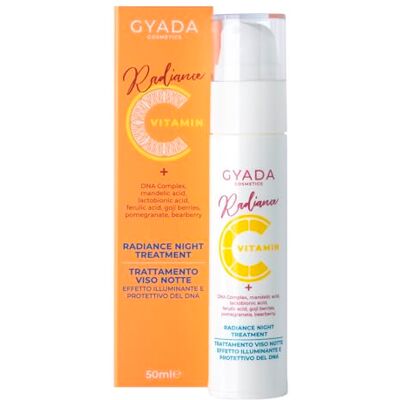 GYADA COSMETICS , Radiance Night Treatment behandeling voor gezicht, helder, antioxiderend effect, contrast de tekenen van leeftijd en expressie, voor alle huid op basis van vitamine C, 50 ml GYADA COSMETICS , Radiance Night Treatment behandeling voor gezicht, helder, antioxiderend effect, contrast de tekenen van leeftijd en expressie, voor alle huid op basis van vitamine C, 50 ml