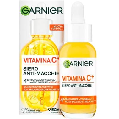 Garnier Vitamine C+ gezichtsserum met niacinamide salicylzuur en melasyl met witmakend en antioxiderend effect, 30 ml Garnier Vitamine C+ gezichtsserum met niacinamide salicylzuur en melasyl met witmakend en antioxiderend effect, 30 ml