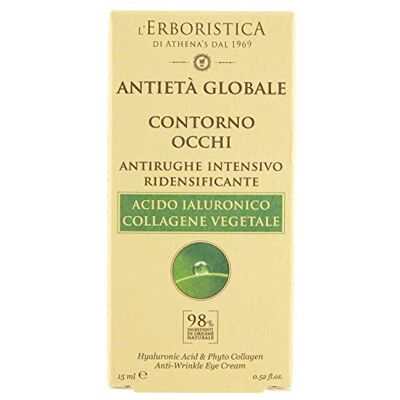 Athena Erborist Anti-aging Global Contour oog-anti-rimpels, met hyaluronzuur en plantaardig collageen, 15 ml Athena Erborist Anti-aging Global Contour oog-anti-rimpels, met hyaluronzuur en plantaardig collageen, 15 ml