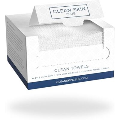 CLEAN SKIN CLUB Clean Towels, 100% USDA Biobased Dermatologist Approved Face Towel, Klinisch Getest Gezichtsdoekje, Gezichtswasdoek, Ultra Soft Makeup Remover Dry Wipes, 1 stuk, 25 ct CLEAN SKIN CLUB Clean Towels, 100% USDA Biobased Dermatologist Approved Face Towel, Klinisch Getest Gezichtsdoekje, Gezichtswasdoek, Ultra Soft Makeup Remover Dry Wipes, 1 stuk, 25 ct