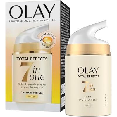 Olay Total Effects 7-in-1 vochtinbrengende crème voor vrouwen met SPF 30 50 ml dagcrème met vitamine E, B3 en B5 voor de verzorging en bescherming van de huid, gezichtscrème voor vrouwen (verpakking kan variëren) Olay Total Effects 7-in-1 vochtinbrengende crème voor vrouwen met SPF 30 50 ml dagcrème met vitamine E, B3 en B5 voor de verzorging en bescherming van de huid, gezichtscrème voor vrouwen (verpakking kan variëren)