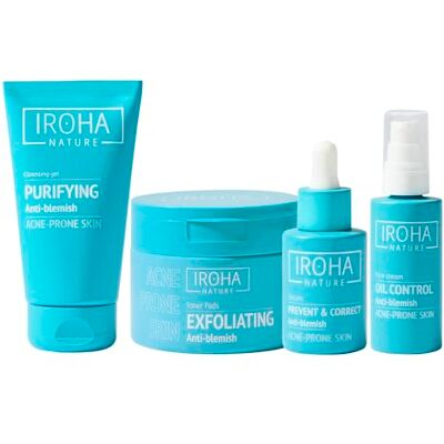 IROHA NATURE Complete routine tegen acne salicylzuur, niacinamide, probiotica vette huid met puistjes en onvolkomenheden talgcontrole en vermindering van vlekken trendy huid IROHA NATURE Complete routine tegen acne salicylzuur, niacinamide, probiotica vette huid met puistjes en onvolkomenheden talgcontrole en vermindering van vlekken trendy huid