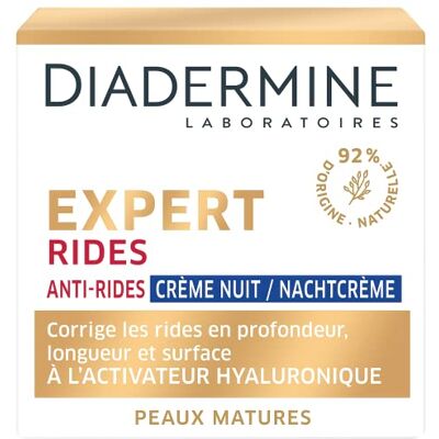 Diadermine Nachtgezichtscrème Anti-rimpel gezichtscrème Double Action Met Hyaluronzuur Activator Maakt zichtbaar rimpels en fijne lijntjes glad Bevat 50 ml Diadermine Nachtgezichtscrème Anti-rimpel gezichtscrème Double Action Met Hyaluronzuur Activator Maakt zichtbaar rimpels en fijne lijntjes glad Bevat 50 ml