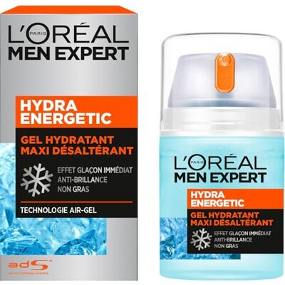 L'Oreal Paris Men Expert L'Oréal Men Expert Hydraterende gezichtsgel voor heren – maxi-verzorging – verfrissend ijsblokjeseffect – Air-geltechnologie – alle huidtypes – Hydra Energetic – 50 ml L'Oreal Paris Men Expert L'Oréal Men Expert Hydraterende gezichtsgel voor heren – maxi-verzorging – verfrissend ijsblokjeseffect – Air-geltechnologie – alle huidtypes – Hydra Energetic – 50 ml