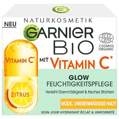 Garnier Vitamine C dagverzorging voor een stralende, verkwikkende en hydraterende teint tegen vermoeide en oneffen huid, Bio Glow, 50 ml Garnier Vitamine C dagverzorging voor een stralende, verkwikkende en hydraterende teint tegen vermoeide en oneffen huid, Bio Glow, 50 ml