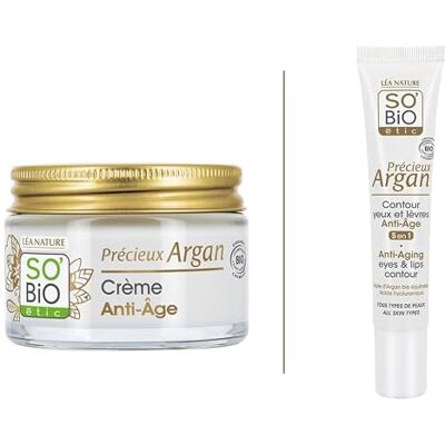So'Bio Étic Léa NATURE SO BiO étic Anti-aging gezichtsroutine Anti-aging dagcrème (50 ml) + oog- en lipcontour anti-aging (15 ml) Corrigeert tekenen van veroudering 99% natuurlijke oorsprong Made in So'Bio Étic Léa NATURE SO BiO étic Anti-aging gezichtsroutine Anti-aging dagcrème (50 ml) + oog- en lipcontour anti-aging (15 ml) Corrigeert tekenen van veroudering 99% natuurlijke oorsprong Made in