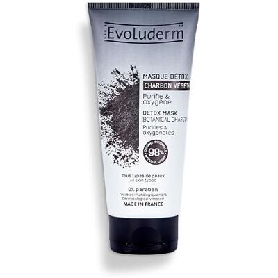 Evoluderm – Detox-masker met actieve plantaardige kool – 100 ml – 98% natuurlijke oorsprong – veganistisch – gemaakt in Frankrijk Evoluderm – Detox-masker met actieve plantaardige kool – 100 ml – 98% natuurlijke oorsprong – veganistisch – gemaakt in Frankrijk