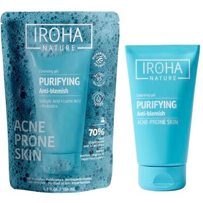 IROHA NATURE Zuiverende reiniger tegen puistjes salicylzuur en probiotica Reinigt grondig en vermindert puistjes en mee-eters Acne-gevoelige gezichtsreinigingsgel IROHA NATURE Zuiverende reiniger tegen puistjes salicylzuur en probiotica Reinigt grondig en vermindert puistjes en mee-eters Acne-gevoelige gezichtsreinigingsgel