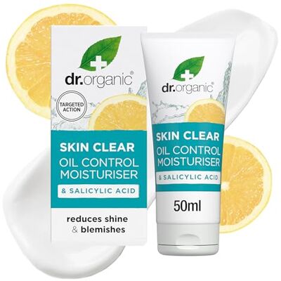 Organic Doctor Dr Organic Skin Clear Hydraterend, oliecontrole, voor acne en lichte huid, salicylzuur, vettig, probleemhuid, natuurlijk, veganistisch, dierproefvrij, parabenenenvrij en Organic Doctor Dr Organic Skin Clear Hydraterend, oliecontrole, voor acne en lichte huid, salicylzuur, vettig, probleemhuid, natuurlijk, veganistisch, dierproefvrij, parabenenenvrij en
