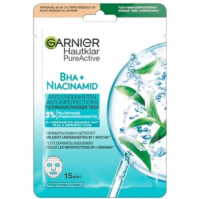 Garnier Masker van stof voor vette huid, anti-onzuiverheden, formule met tea tree-olie en salalicylindezuur, 23 g Garnier Masker van stof voor vette huid, anti-onzuiverheden, formule met tea tree-olie en salalicylindezuur, 23 g