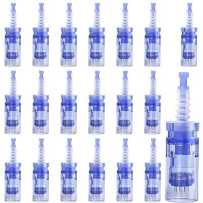 Vaileal 20 stuks reservenaalden, 12 pinnen, reserve naalden voor Derma Pen, micronaalden, reservekoppen, voor het verwijderen van acne, littekens en obesitas-rimpels Vaileal 20 stuks reservenaalden, 12 pinnen, reserve naalden voor Derma Pen, micronaalden, reservekoppen, voor het verwijderen van acne, littekens en obesitas-rimpels