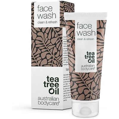 Australian Bodycare Gezichtsreiniger 100ml Eenvoudige gezichtsreiniger met Tea Tree Olie voor vlekjes, puistjes en een acne-gevoelige huid, Natuurlijk & 100% Pure Australische Tea Tree Olie Australian Bodycare Gezichtsreiniger 100ml Eenvoudige gezichtsreiniger met Tea Tree Olie voor vlekjes, puistjes en een acne-gevoelige huid, Natuurlijk & 100% Pure Australische Tea Tree Olie