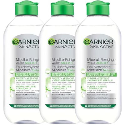 Garnier Skin Active Micellair reinigingswater voor gemengde huid, 3 x 400 ml, micellair water, voordeelverpakking Garnier Skin Active Micellair reinigingswater voor gemengde huid, 3 x 400 ml, micellair water, voordeelverpakking