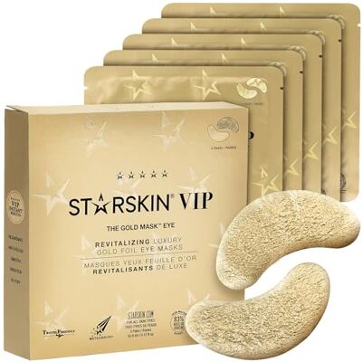 STARSKIN VIP Gold Mask Eye (5 stuks), gouden oogcontourpatches, Koreaanse maskers tegen zakken, anti-rimpel en concealer, revitaliserende en hydraterende patches, voor alle huidtypes STARSKIN VIP Gold Mask Eye (5 stuks), gouden oogcontourpatches, Koreaanse maskers tegen zakken, anti-rimpel en concealer, revitaliserende en hydraterende patches, voor alle huidtypes