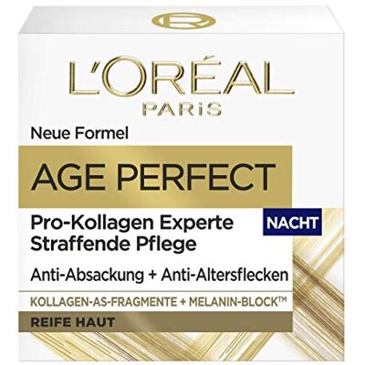L'Oreal Paris L'Oréal Paris Verstevigende nachtverzorging voor rijpe huid, anti-aging hydraterende verzorging met AS-collageenfragmenten, collageenexpert Pro, 50 ml L'Oreal Paris L'Oréal Paris Verstevigende nachtverzorging voor rijpe huid, anti-aging hydraterende verzorging met AS-collageenfragmenten, collageenexpert Pro, 50 ml