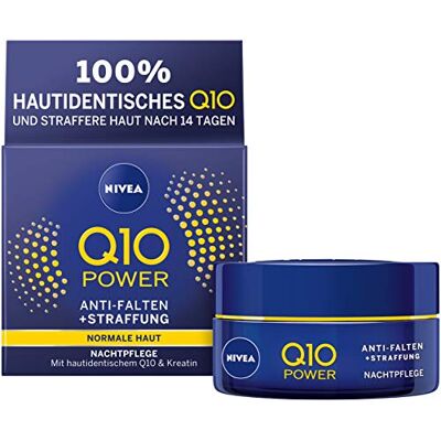 NIVEA Q10 Power Anti-rimpel + versteviging nachtverzorging voor jonger uitziende huid in verpakking van 2 (2 x 50 ml), regenererende nachtcrème, gezichtscrème voor intensief vocht NIVEA Q10 Power Anti-rimpel + versteviging nachtverzorging voor jonger uitziende huid in verpakking van 2 (2 x 50 ml), regenererende nachtcrème, gezichtscrème voor intensief vocht