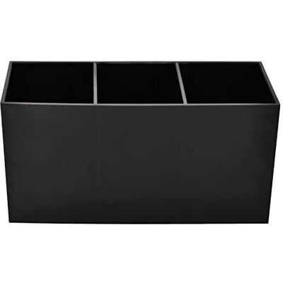 Naapesi Zwarte make-up kwasten organizer met 3 vakken display voor kwasten, eyeliners, lippenstift, lipgloss Naapesi Zwarte make-up kwasten organizer met 3 vakken display voor kwasten, eyeliners, lippenstift, lipgloss