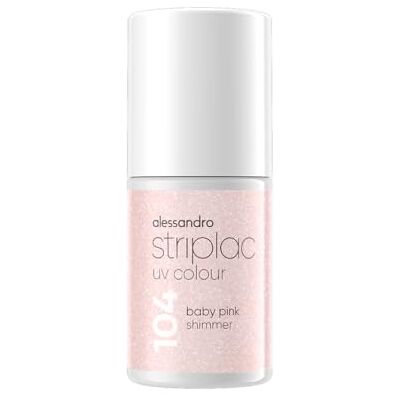 alessandro Striplac Baby Pink Shimmer UV-nagellak, dekkend en krasbestendig tot 15 dagen, eenvoudig aan te brengen, zachte verwijderingstechnologie, veganistisch, nude, 6,5 ml alessandro Striplac Baby Pink Shimmer UV-nagellak, dekkend en krasbestendig tot 15 dagen, eenvoudig aan te brengen, zachte verwijderingstechnologie, veganistisch, nude, 6,5 ml