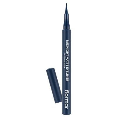 Flormar Midnight Matte eyeliner waterdichte vloeibare eyeliner met intens matte afwerking fijne viltpunt voor nauwkeurig aanbrengen lange houdbaarheid veegvrije oogmake-up 003 Dark Blue Flormar Midnight Matte eyeliner waterdichte vloeibare eyeliner met intens matte afwerking fijne viltpunt voor nauwkeurig aanbrengen lange houdbaarheid veegvrije oogmake-up 003 Dark Blue