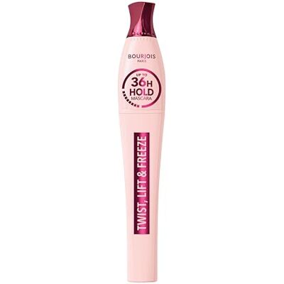 Bourjois Twist, Lift & Freeze Mascara, zwart, 36 uur houdbaar, extreem lifteffect en lengte, 2-in-1 twist-up-borstel, niet-druipende formule, 8 ml Bourjois Twist, Lift & Freeze Mascara, zwart, 36 uur houdbaar, extreem lifteffect en lengte, 2-in-1 twist-up-borstel, niet-druipende formule, 8 ml