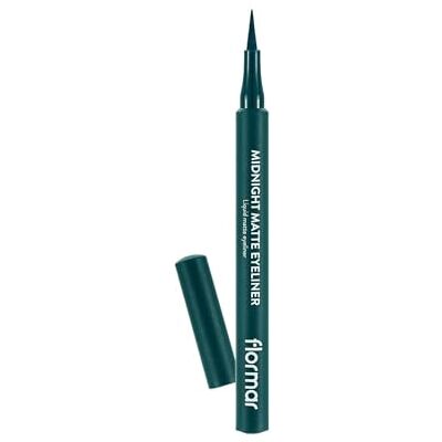Flormar Midnight Matte eyeliner waterdichte vloeibare eyeliner met intens matte afwerking fijne viltpunt voor nauwkeurig aanbrengen lange houdbaarheid veegvrije oogmake-up (04 groen) Flormar Midnight Matte eyeliner waterdichte vloeibare eyeliner met intens matte afwerking fijne viltpunt voor nauwkeurig aanbrengen lange houdbaarheid veegvrije oogmake-up (04 groen)