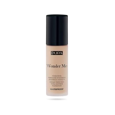 Pupa Foundation Fluide Waterproof Wonder Me (020 Light Beige Warm), onmiddellijke perfectie en absolute lichtheid, lange levensduur, water- en vochtbestendig, 30 ml formaat Pupa Foundation Fluide Waterproof Wonder Me (020 Light Beige Warm), onmiddellijke perfectie en absolute lichtheid, lange levensduur, water- en vochtbestendig, 30 ml formaat