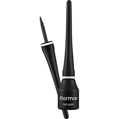 Flormar Dipliner zwarte gel eyeliner sterk gepigmenteerd, halfmat satijn met fijne viltborstel, nauwkeurig kohl potlood, zwart geschikt voor beginners en professionals Flormar Dipliner zwarte gel eyeliner sterk gepigmenteerd, halfmat satijn met fijne viltborstel, nauwkeurig kohl potlood, zwart geschikt voor beginners en professionals