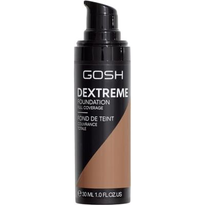 GOSH Dextreme Full Coverage Foundation, 30 ml, vloeibare make-up, hydraterend voor een onberispelijke teint, veganistische gezichtsmake-up, met hoge dekking, bedekt puistjes en kringen rond de ogen, GOSH Dextreme Full Coverage Foundation, 30 ml, vloeibare make-up, hydraterend voor een onberispelijke teint, veganistische gezichtsmake-up, met hoge dekking, bedekt puistjes en kringen rond de ogen,
