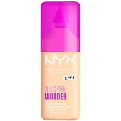 NYX PROFESSIONAL MAKEUP Make Em Wonder Foundation Make Em Wonder Foundation, zachte, matte foundation, modulaire dekking, houdt tot 24 uur, formule verrijkt met hyaluronzuur, guarana en NYX PROFESSIONAL MAKEUP Make Em Wonder Foundation Make Em Wonder Foundation, zachte, matte foundation, modulaire dekking, houdt tot 24 uur, formule verrijkt met hyaluronzuur, guarana en