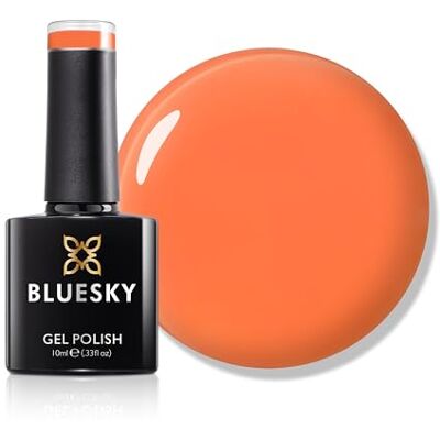BLUESKY Gelnagellak, 10 ml, Blaze Orange SS2613, oranje gelnagellak voor 21 dagen manicure, vereist uitharding onder led-uv-nagellamp BLUESKY Gelnagellak, 10 ml, Blaze Orange SS2613, oranje gelnagellak voor 21 dagen manicure, vereist uitharding onder led-uv-nagellamp