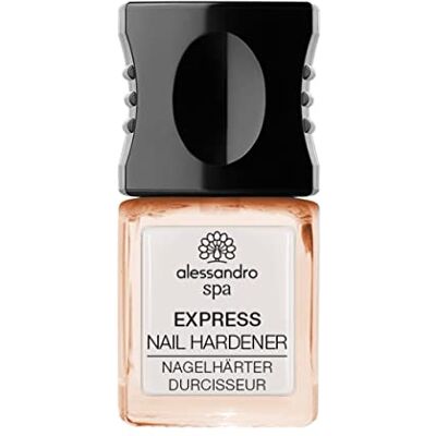alessandro Spa Express Nail HARDENER ABRICOT SHINE 2-in-1 verharder en nagellak in delicate glinsterende abrikoos versterkt broze nagels in vier weken, 10 ml, 43-741 alessandro Spa Express Nail HARDENER ABRICOT SHINE 2-in-1 verharder en nagellak in delicate glinsterende abrikoos versterkt broze nagels in vier weken, 10 ml, 43-741