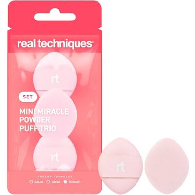 REAL TECHNIQUES Set van 3 mini-wonderkwasten, om neer te zetten en te bakken, mini-make-upkwasten voor los en geperst poeder REAL TECHNIQUES Set van 3 mini-wonderkwasten, om neer te zetten en te bakken, mini-make-upkwasten voor los en geperst poeder