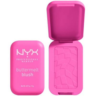 NYX PROFESSIONAL MAKEUP Buttermelt Blush, Blush, romige textuur met sheaboter, amandelboter en mangoboter, gemakkelijk te mengen voor een frisse look, kleur 01 My Butta Half NYX PROFESSIONAL MAKEUP Buttermelt Blush, Blush, romige textuur met sheaboter, amandelboter en mangoboter, gemakkelijk te mengen voor een frisse look, kleur 01 My Butta Half