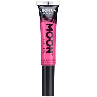 Moon Glow Glow Mascara Glow, heldere kleur, gloeit onder UV, donkerroze make-up, 15 ml (1 stuk) Moon Glow Glow Mascara Glow, heldere kleur, gloeit onder UV, donkerroze make-up, 15 ml (1 stuk)