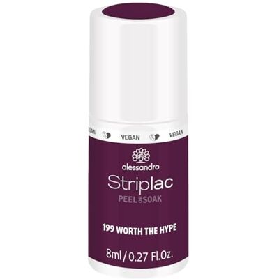 alessandro Striplac Worth the Hype UV-nagellak, zacht en duurzaam, gemakkelijk te verwijderen dankzij peel-off-technologie, veganistisch en dierproefvrij, 8 ml alessandro Striplac Worth the Hype UV-nagellak, zacht en duurzaam, gemakkelijk te verwijderen dankzij peel-off-technologie, veganistisch en dierproefvrij, 8 ml