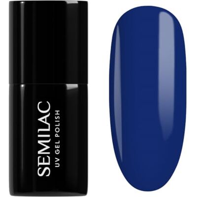 Semilac Gel nagellak, semi-permanent, UV 308, feestblauw, 7 ml Semilac Gel nagellak, semi-permanent, UV 308, feestblauw, 7 ml