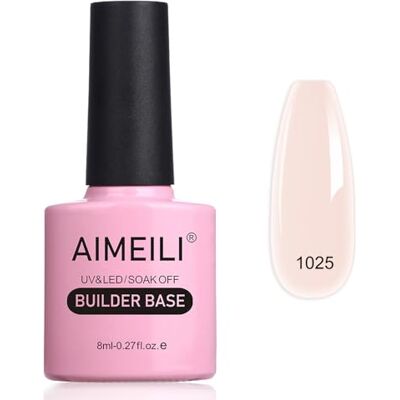 AIMEILI 8-in-1 Builder Base Gel nagellak, semi-permanent, natuurlijk, roze, nude, basis en structuur voor extensies, decoraties en stickers, versterking en reparatie van manicure, 8 ml (1025) AIMEILI 8-in-1 Builder Base Gel nagellak, semi-permanent, natuurlijk, roze, nude, basis en structuur voor extensies, decoraties en stickers, versterking en reparatie van manicure, 8 ml (1025)