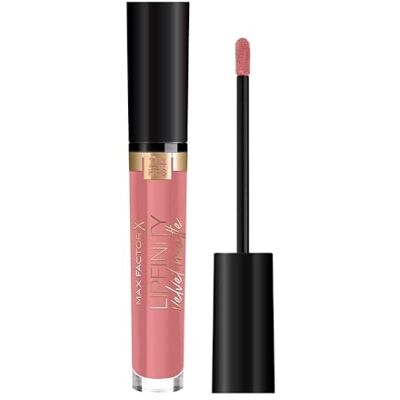 Max Factor Lipfinity Velvet Matte Posh Pink 45 Vloeibare lippenstift met matte afwerking in intense oudroze, met verzorgende kokosolie, houdt tot 24 uur Max Factor Lipfinity Velvet Matte Posh Pink 45 Vloeibare lippenstift met matte afwerking in intense oudroze, met verzorgende kokosolie, houdt tot 24 uur